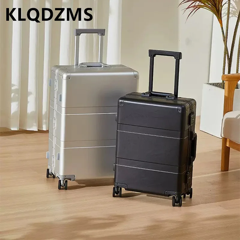 KLQDZMS All Aluminum Magnesium Alloy Open Luggage Compartment 20 Inch For Boarding High-end Travel Suitcase Business Trolley Bag