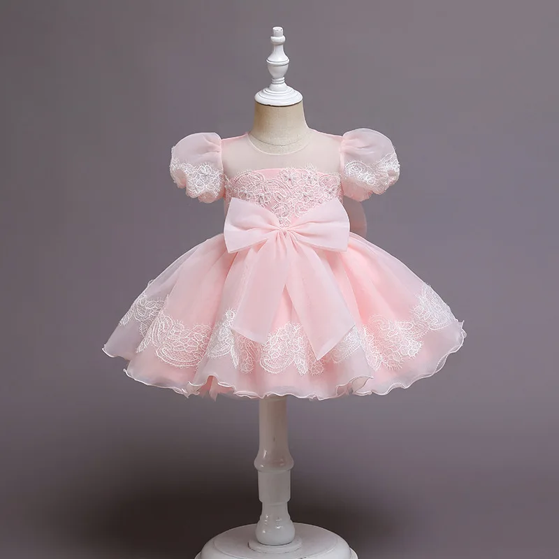 Baby Girls Dress Big Bow Wedding Tutu Gown White Baptism Dress Christening Ball Gown Kids Dress For Girl Party Dresses