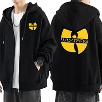 Sudadera con capucha con gráficos de Hip Hop Années 90 Wu Clan T-tangs para hombre y mujer, chaqueta punk con cremallera, abrigo gótico de lana de manga larga, ropa informal suelta