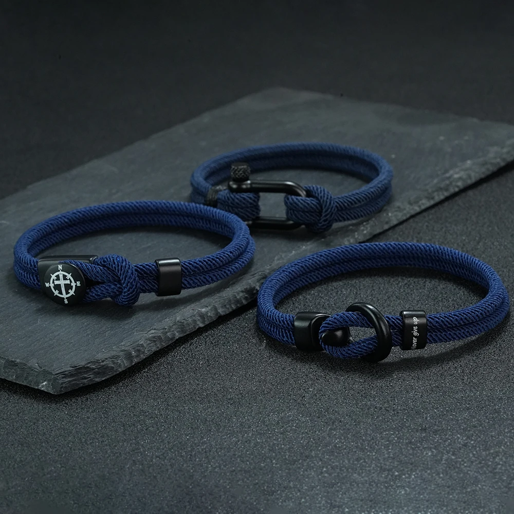 Milan Men'S Fashion - Set di 3 Braccialetti a Doppio