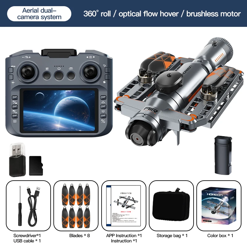 

Lightweight Drone Brushless Motor 4.5" Color LCD Screen Remote Control Adjustable Camera Toy for Boy Gifts