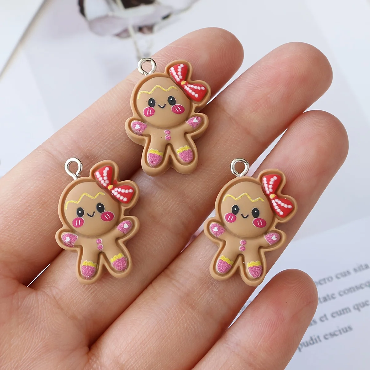 10pcs Resin Gingerbread Charms Christmas Pendant for DIY Jewelry Making DIY Necklace Bracelet Earrings Key Chain Accessorie - Image 7