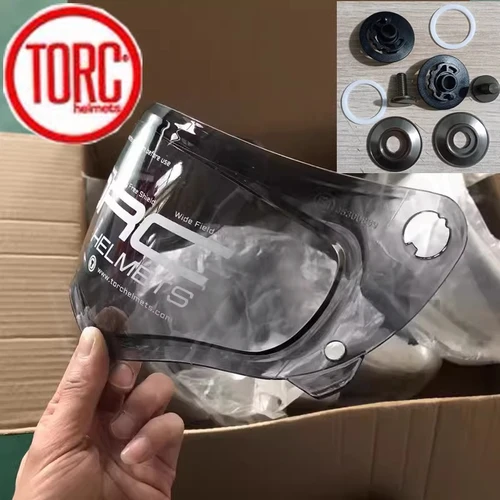 Imagen 2 del producto Caliente TORC T137/T9 visera de casco Retro transparente/negro antiniebla/negro claro antiniebla/accesorios de casco antiniebla chapados en plata