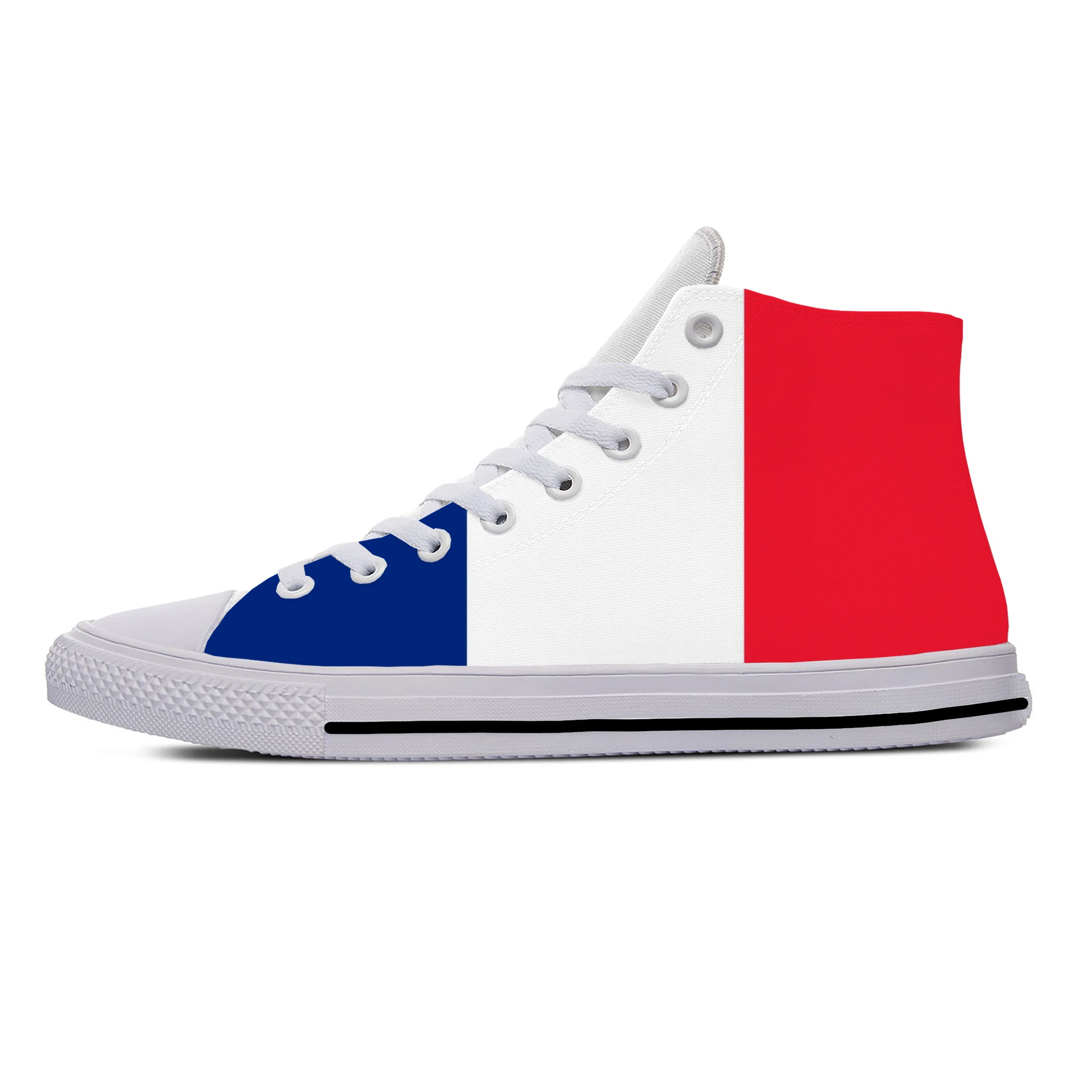 France French Republic Flag Patriotic Fashion Casual Cloth Shoes High Top Lightweight Breathable 3D Print Men Women Sneakers