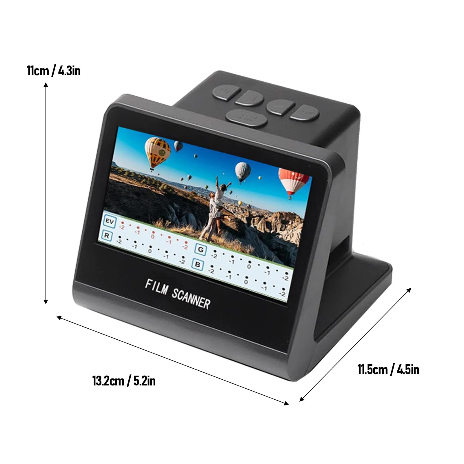 Film Scanner Digital 22MP 5in LCD Screen 16GB Memory Convert Black Negative Monochrome Slides Into JPEG Photos