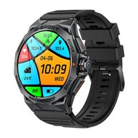 Fashion 1.43 Inch AMOLED HD Screen Waterproof Sport BT Calling Blood Pressure Red Smart Watch K62 For Android IOS Phone