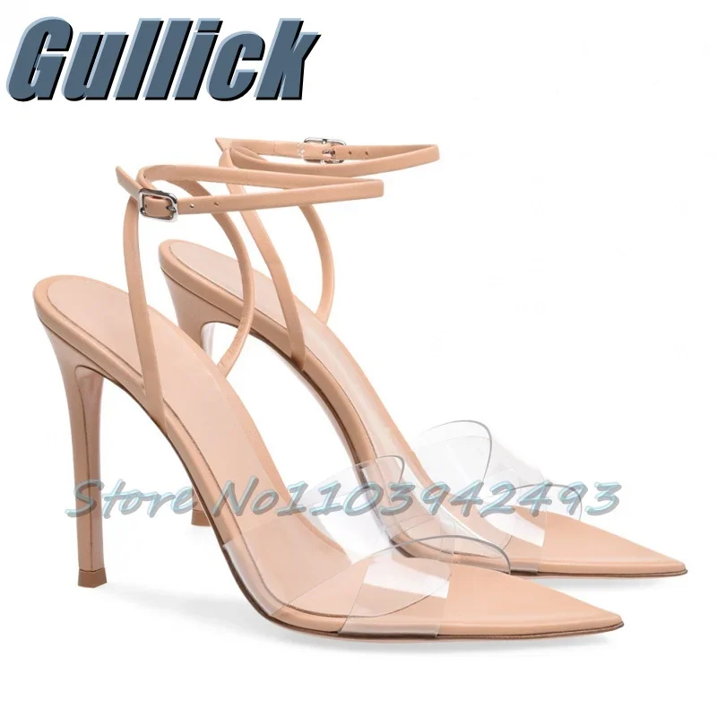 

Nude Transparent Pvc Heels Cross Strap Heeled Sandals Women Fashion Luxury Designer Shoes Summer Buckle Strap Sandalias De Mujer