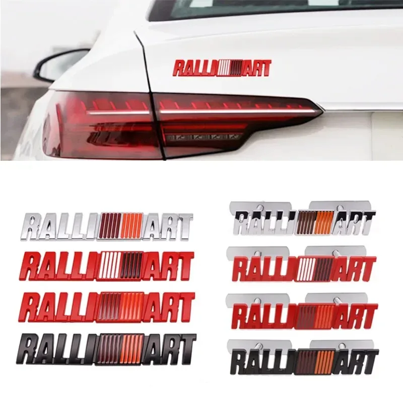 

3D Metal Car Styling RalliArt Front Grille Emblem Rear Trunk Badge Sticker For Mitsubishi RalliArt Lancer Ralli Art 9 10 Asx