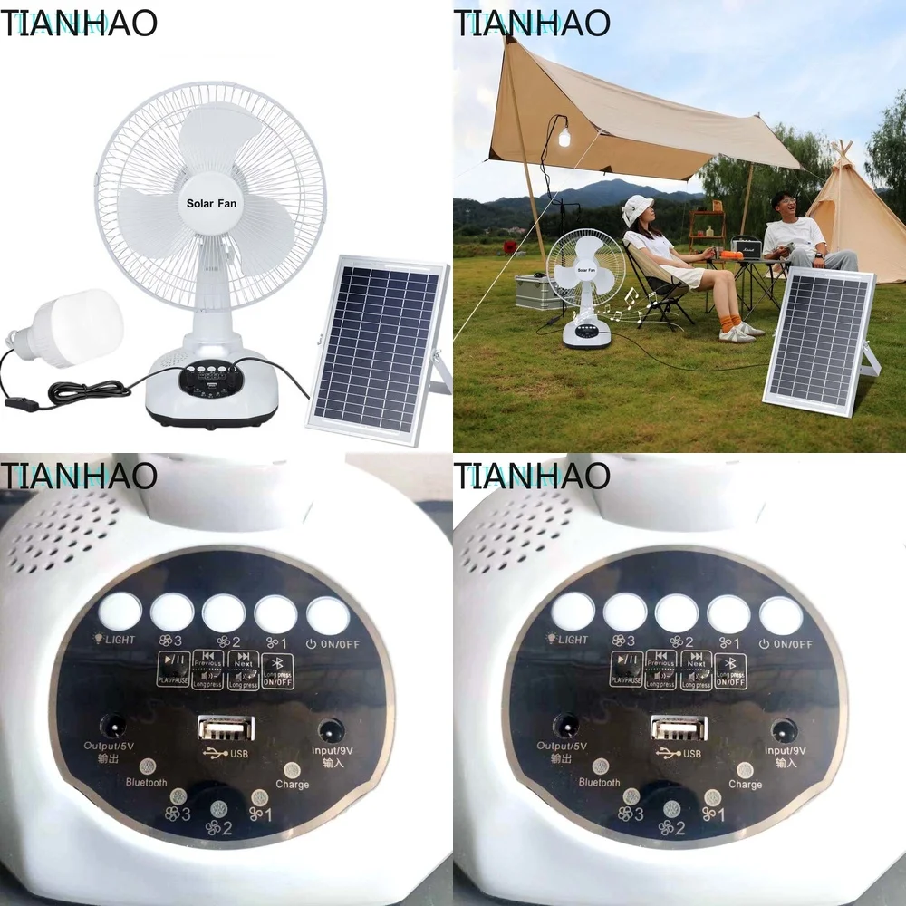 Настольный вентилятор Pro Solar с Bluetooth, ультратихий, с аккумулятором большой емкости, многофункциональный, с функцией осцилляции, для дома и офиса