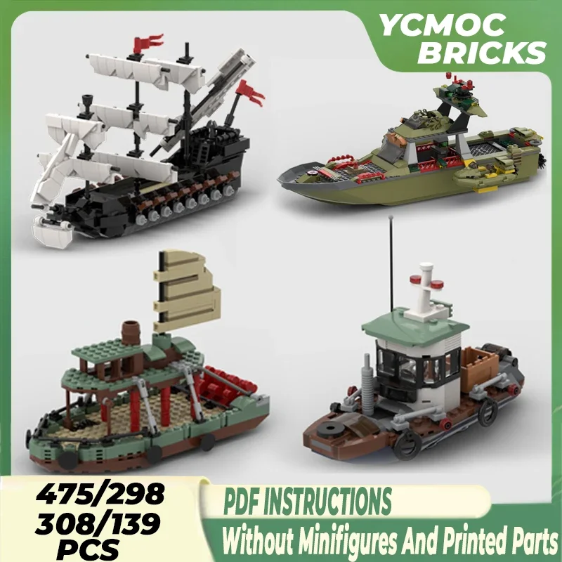 Moc Building Blocks Ship Series Model Mini Sailship Steamboat Technical Bricks DIY Assembly Famous Toys For Childr Holiday Gifts