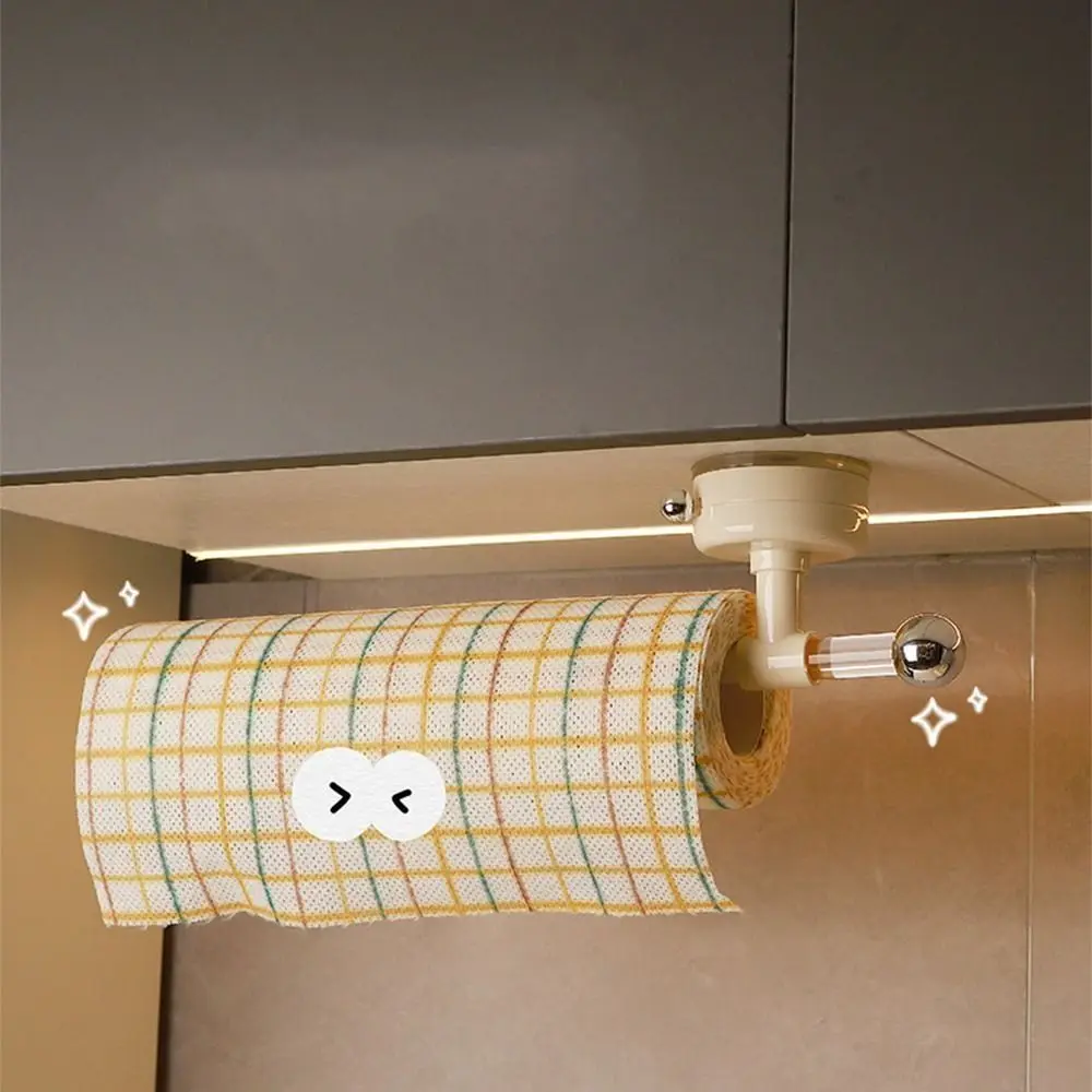 Suction Cup Paper Towel Holder Wall-Mounted Reusable Wall Mounted Roll Holder Waterproof Space Saving No Drilling Tissue Holder