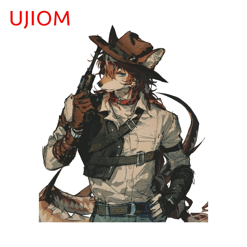 UJIOM Handsome Western Cowboy Furry Man Wall Stickers Nice Bedroom Switch Panel Laptop Decal Unique Wallpapers Home Decor