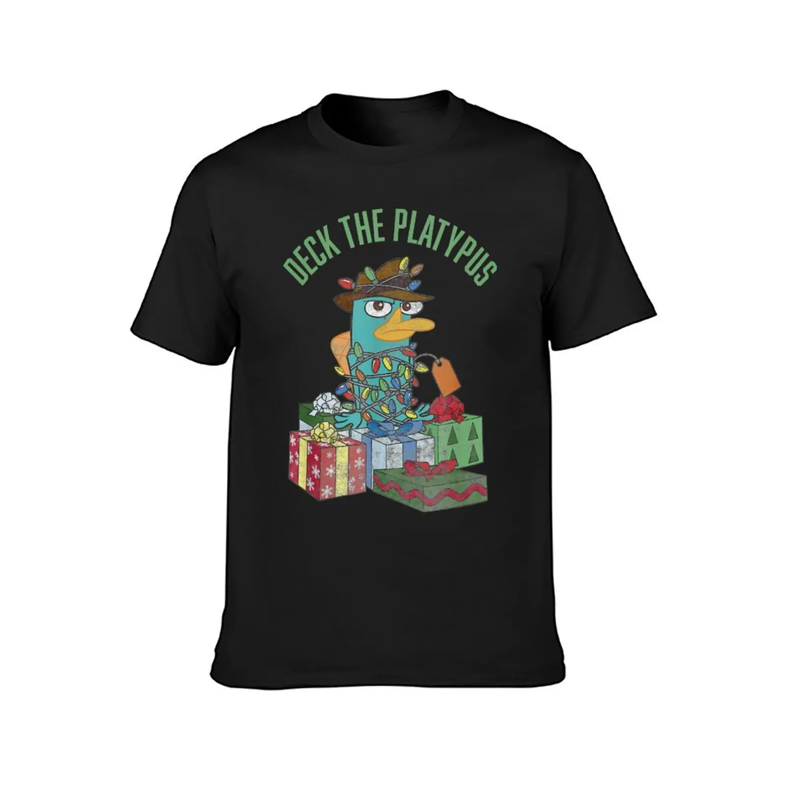 Christmas Perry Deck The Platypus T-Shirt graphics summer tops quick-drying heavy weight t shirts for men