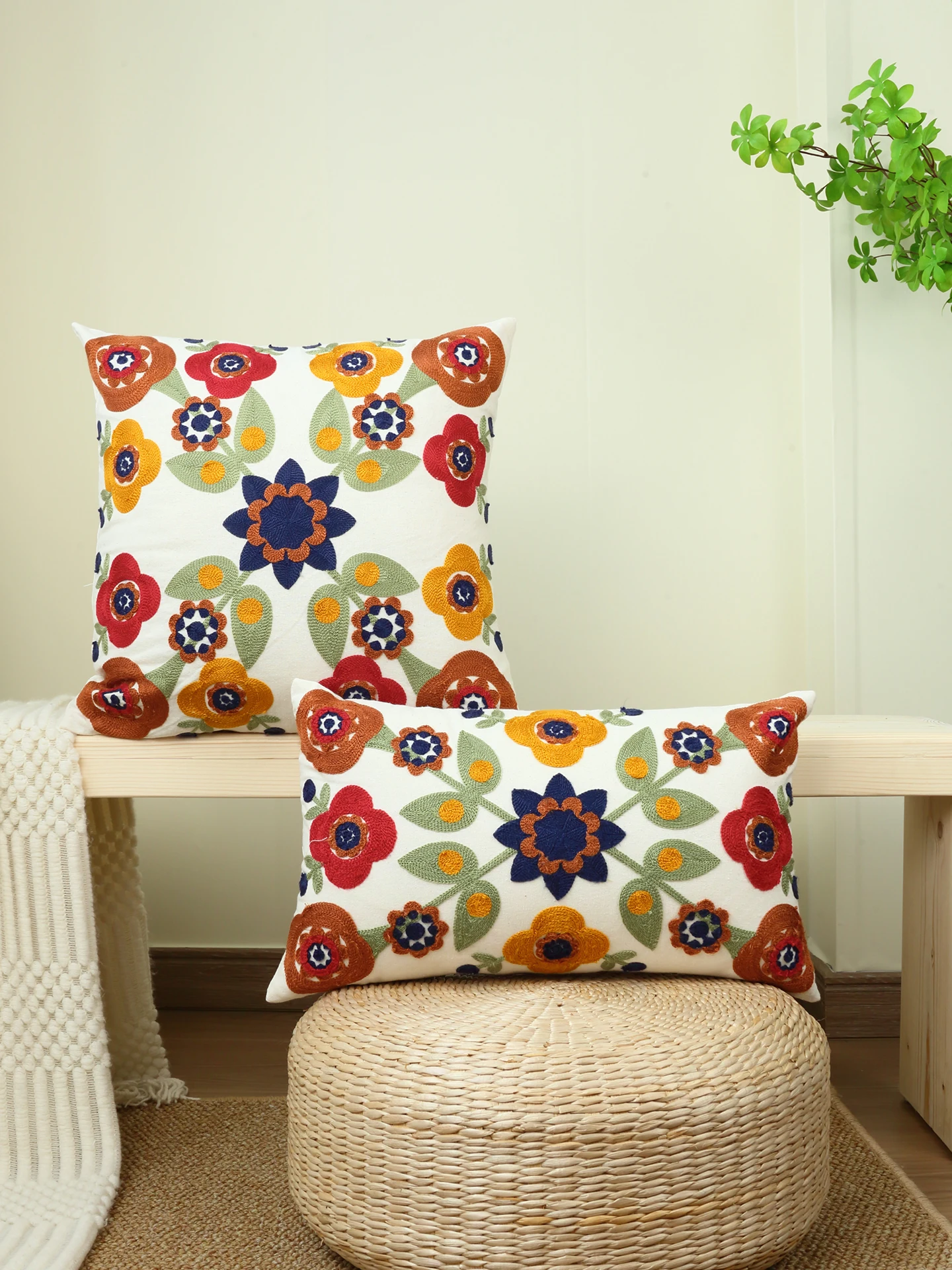 1PC Multi-Color Embroidered Pillowcase Cover in Various Sizes Sofa Living Room Bedroom Decorative Cushion Case without Insert