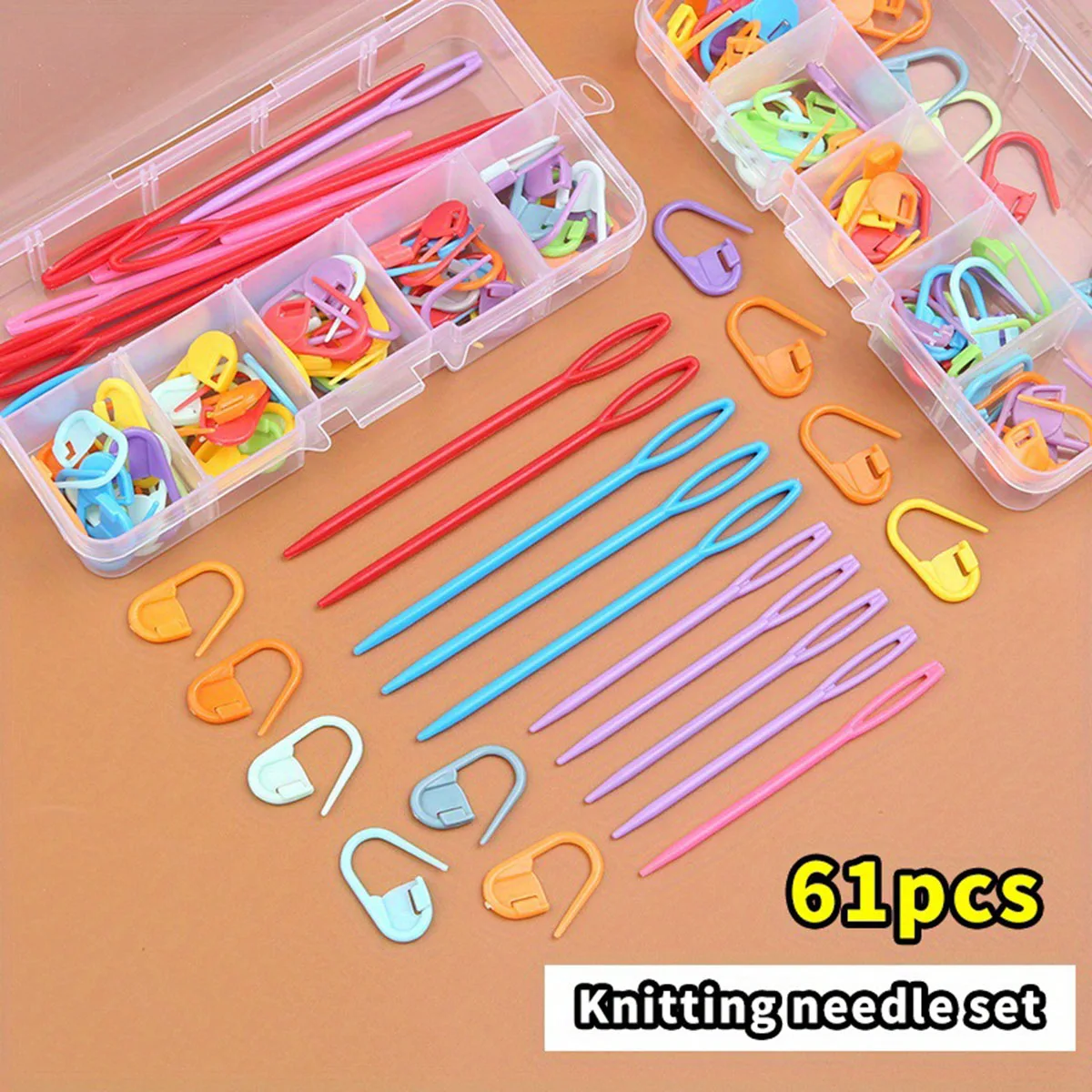 Mehrfarbige Kunststoffharz kleine Clips Stricken Häkeln Marker Locking Stitch Nadel Clip Markierungsringe DIY Nähwerkzeug
