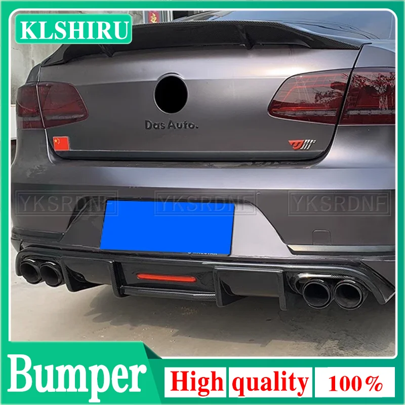 For Volkswagen Passat B7 2012-2016 ABS Black Rear Bumper Lip Trunk Spoiler Rear Diffuser Protector Car Styling