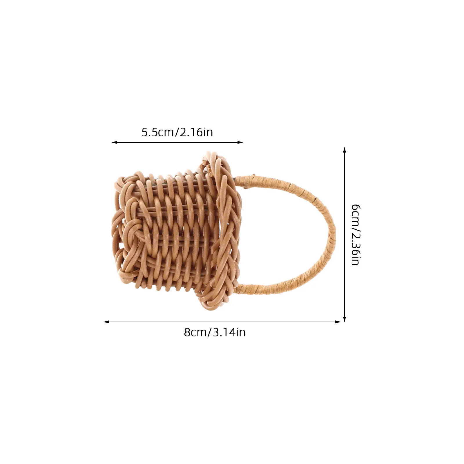 8 قطعة سلال منسوجة صغيرة 3.14X2.36X2.16 في سلة مصنوعة يدويًا من الخيزران للديكور حديقة خرافية لحفلات الزفاف وسطح المكتب