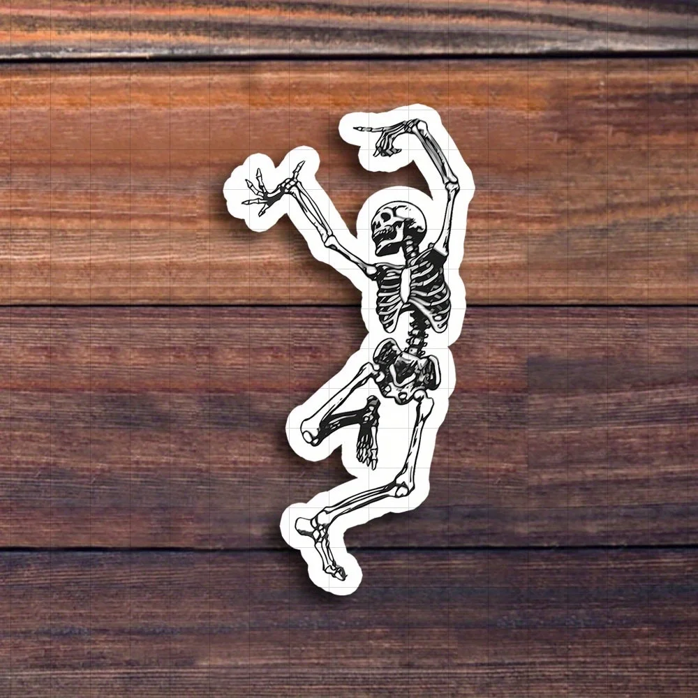 

3-Inch "Skull Dance" Sticker | Funny and Whimsical Vinyl Sticker for Laptops, Water Bottles, Desks, Dance Studios, and Personal