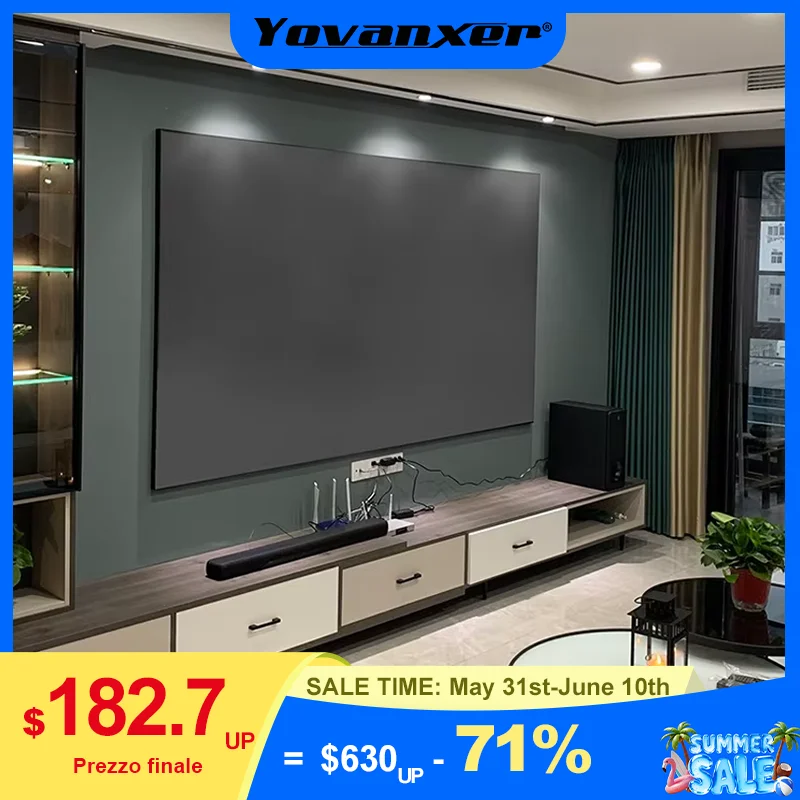 Ekran projekcyjny 2026 TOP Black Diamond ALR z ultra wąską ramką 1 cm, odrzucający światło otoczenia, stała rama do projekcji 4K 8K 3D