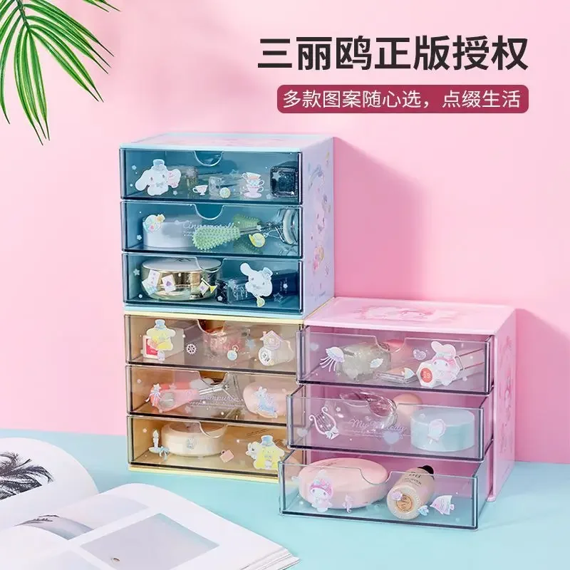 Miniso Kawaii Anime Cinna moroll meine Melodie Schublade Schmuck Aufbewahrung sbox niedlichen Cartoon Sanrio Pompo mpurin zarten Fall Geschenke Spielzeug