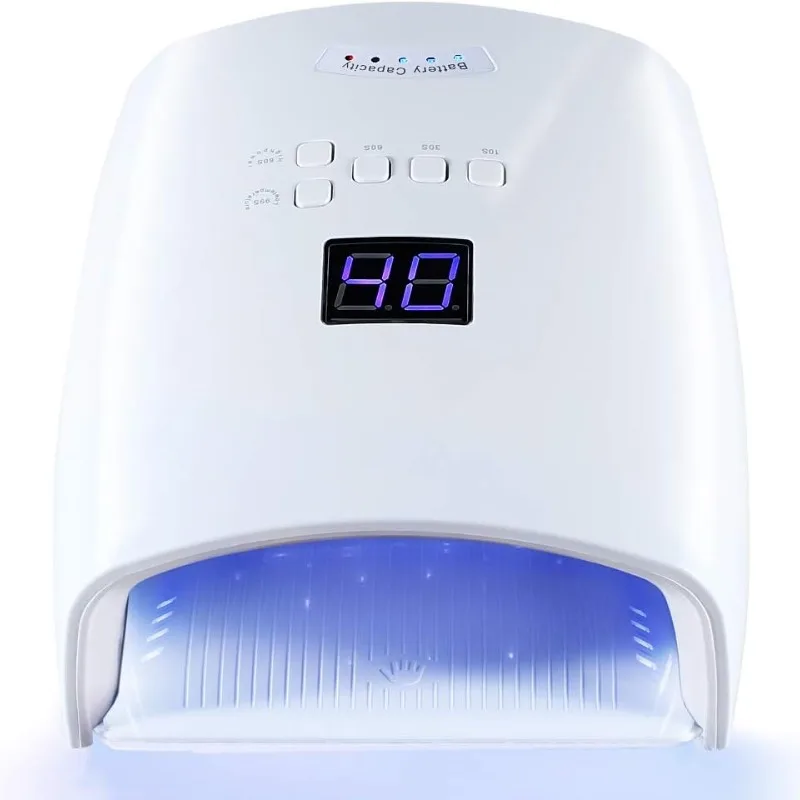 Rechargeable UV LED Nail Lamp with Automatic Sensor Cordless Nail Dryer for Finger 5 Timer Setting LCD Display Gel Nail Lamp