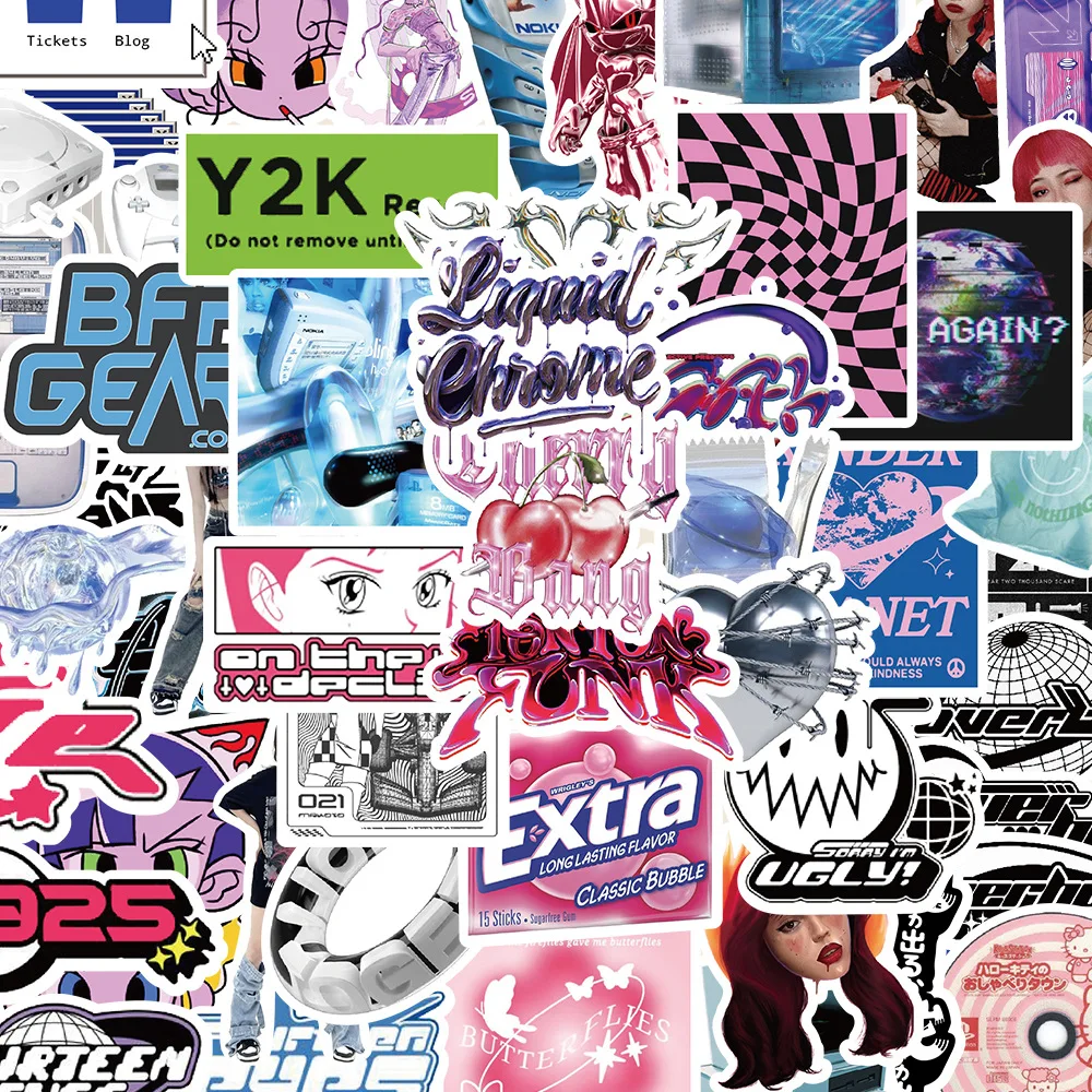 Autocollant chimgirl coeur style Y2K, graffiti pour casque, tasse, bricolage, PVC étanche, manuel, jouets personnels, vente en gros, nouveau, 10