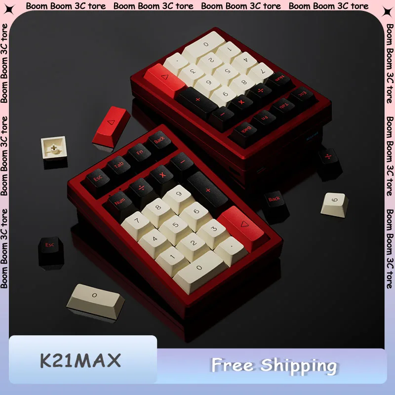 

Keycool K21Max 3-режимная цифровая механическая клавиатура PAD, 16-клавишная мини-механическая клавиатура с ЧПУ, многофункциональная пользовательская клавиатура