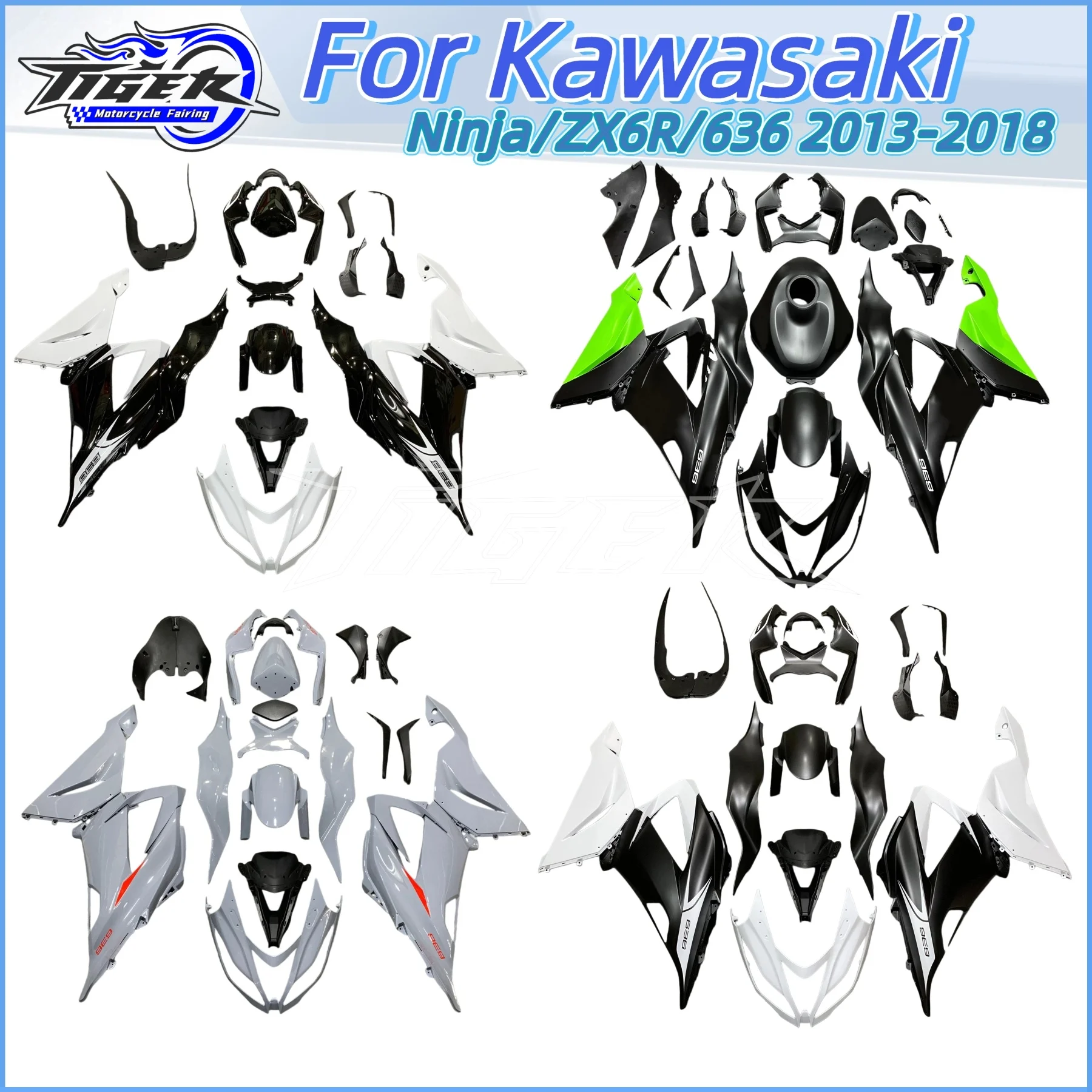 

ABS Motorcycle Fairings for Kawasaki 636 ZX 6R 13 14 15 16 17 18 2013 2014 2015 2016 2017 2018 Full Matte Black Fairing Kit
