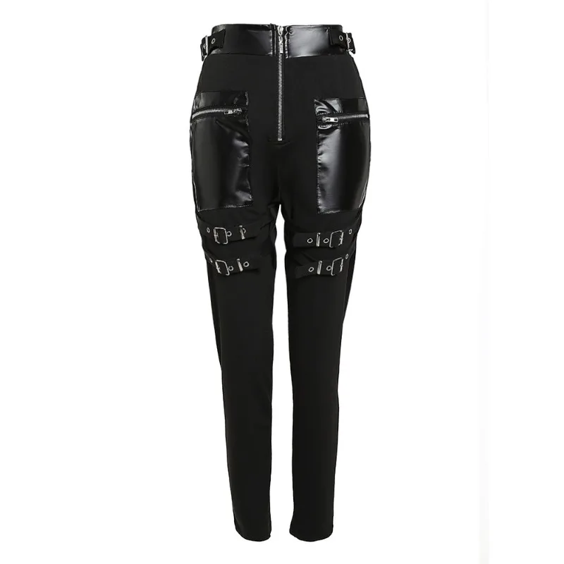 

Women's trousers Black Splicing Zipper Trousers Literary Retro Temperament Elegant Personality Exquisite High Value Chic Niche