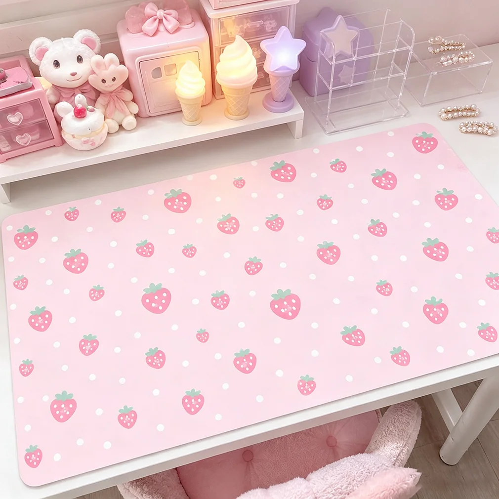 Laptop Accessories Pink - Leather Desk Pad Protector Pink Strawberry