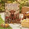Highland Cow Garden Flag, Rustic Country Apples Pumpkins Fall Brown Burlap Double Sided Small Garden Yard Flag for Outdoor P llz