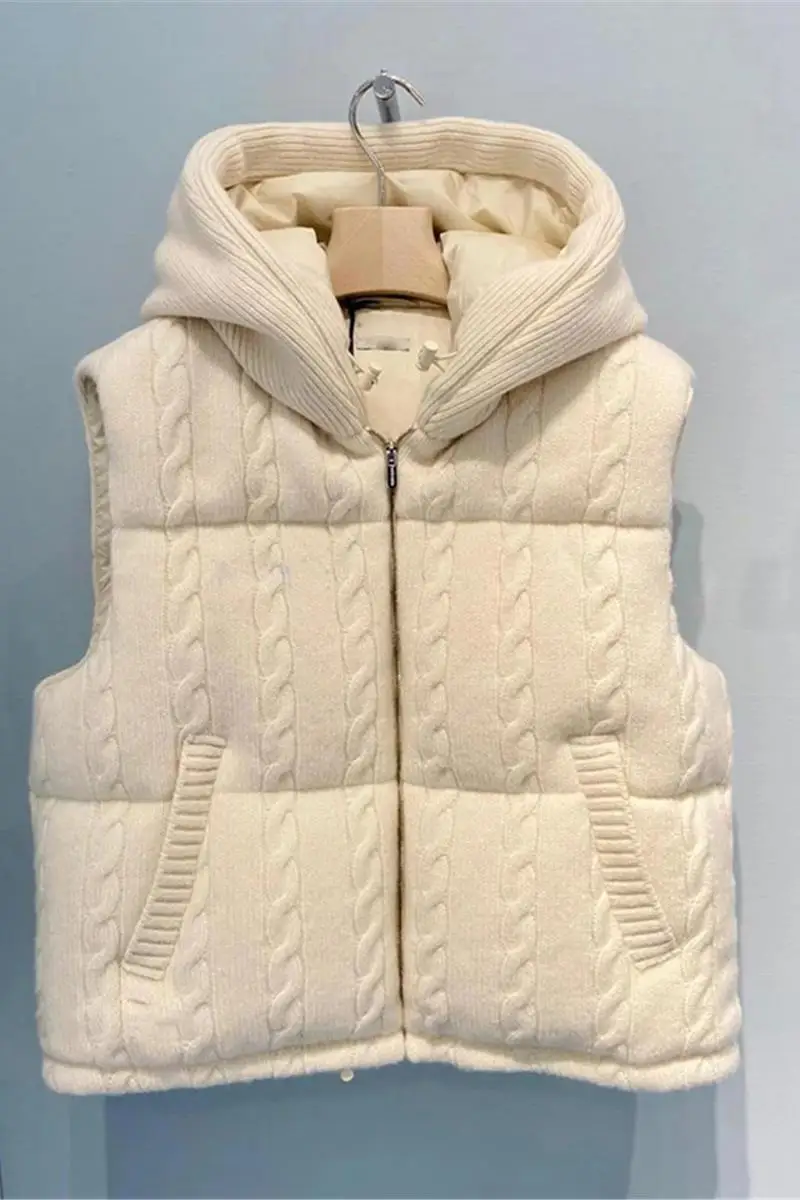 Ele مقنعين أسفل Jaet ort المرأة Sle الأبيض دو ريشة Thiened زيبر إغلاق لون نقي تخفيف الاتجاه #5