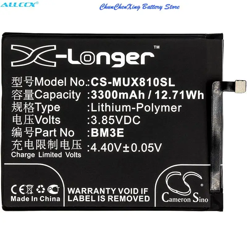 OrangeYu  3300mAh Battery BM3E for Xiaomi Dipper, M1803E1A, M1803E1C, M1803E1T, M1808D, Mi 8, Mi 8 Dual SIM TD-LTE