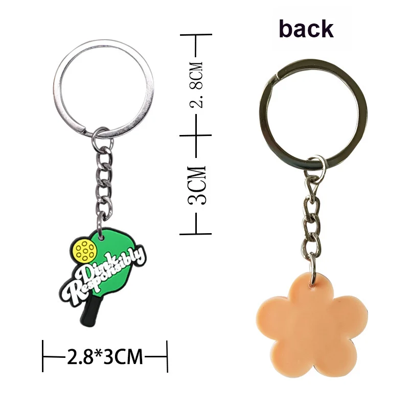 12 pcs Pickleball Keychains Pickleball Lovers Gifts Pickleball Birthday Party Favors Sports Luggage Tags Sports Bag Keychains - Detail 1
