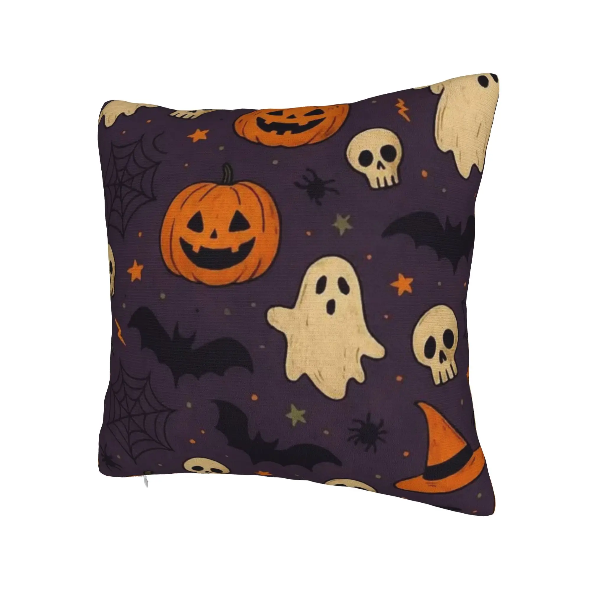 Halloween Ghost Pumpkin Spooky Trick Or Treat Witch Pillowcases Printed Cushion Cover Decorative Pillow Case Home Multi Size