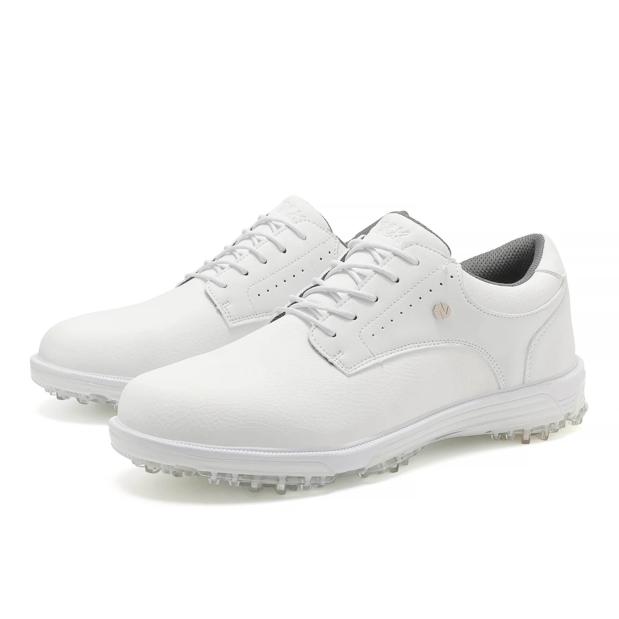 Zapatos de golf profesionales impermeables y antideslizantes para hombres, zapatos de golf transpirables sin clavos blancos puros para mujeres, deportes al aire libre s