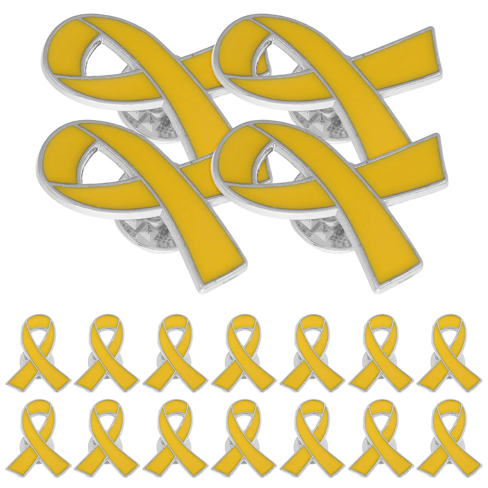 20Pcs Ribbon Breast Cancer Pins Bow Brooches Women's Awareness Lapel Pins Breast Health Early Detection Metal Jewelry