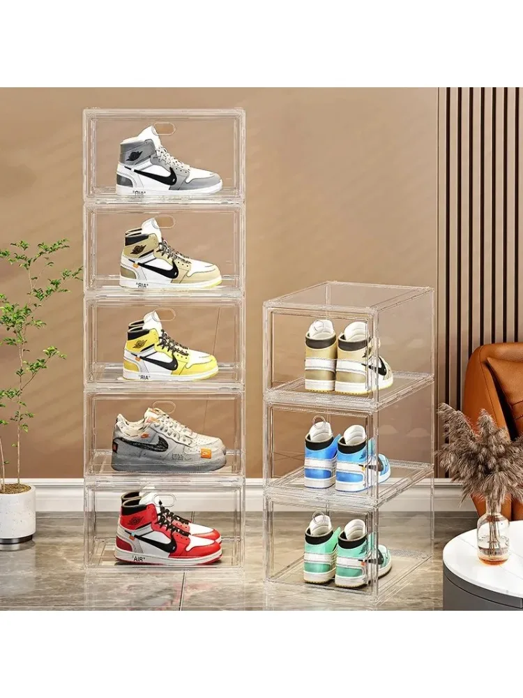 Grote AJ Sneaker Opbergbox, Verdikte Transparante Magnetische Stapelbare Schoenenorganizer - afbeelding 2
