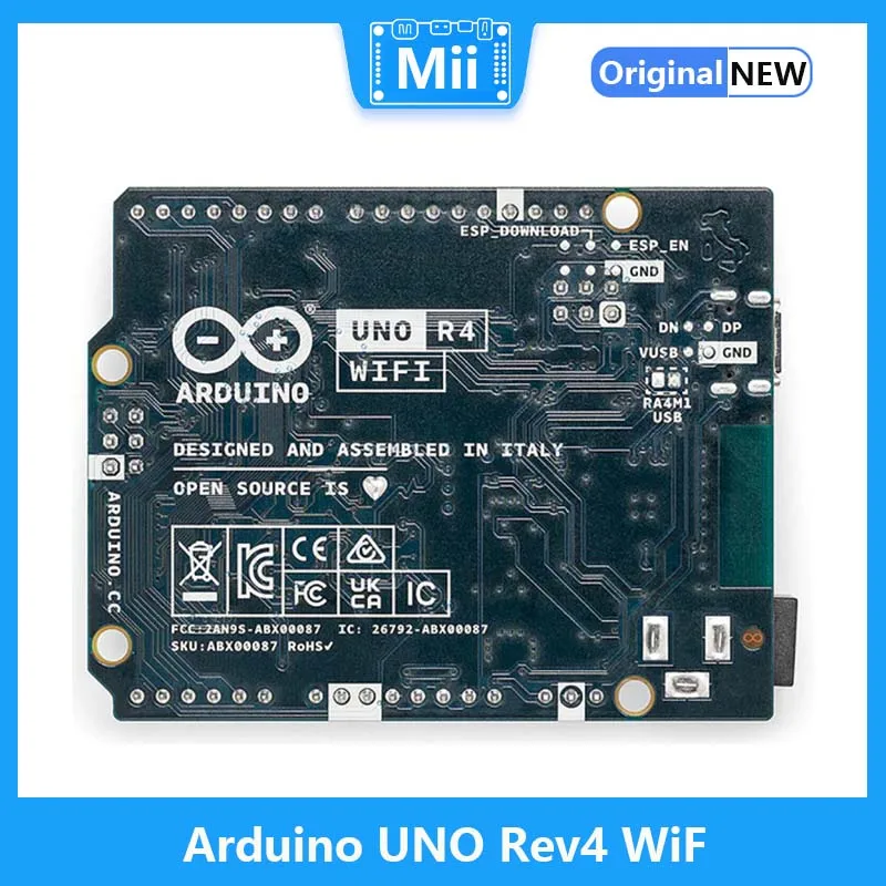 اردوينو UNO Rev4 واي فاي ، 32 بت ، رينيساس RA4M1 - Arm Cortex -M4 ، ESP32-S3 واي فاي®وحدة ABX00087