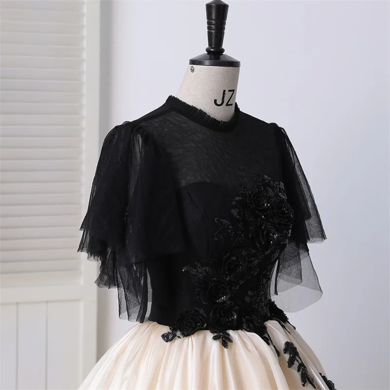 Ashley Gloria Black Prom Gown Quinceanera Dresses Luxury Party Dress Classic V-neck Ball Gown Customize 2023 Winter New