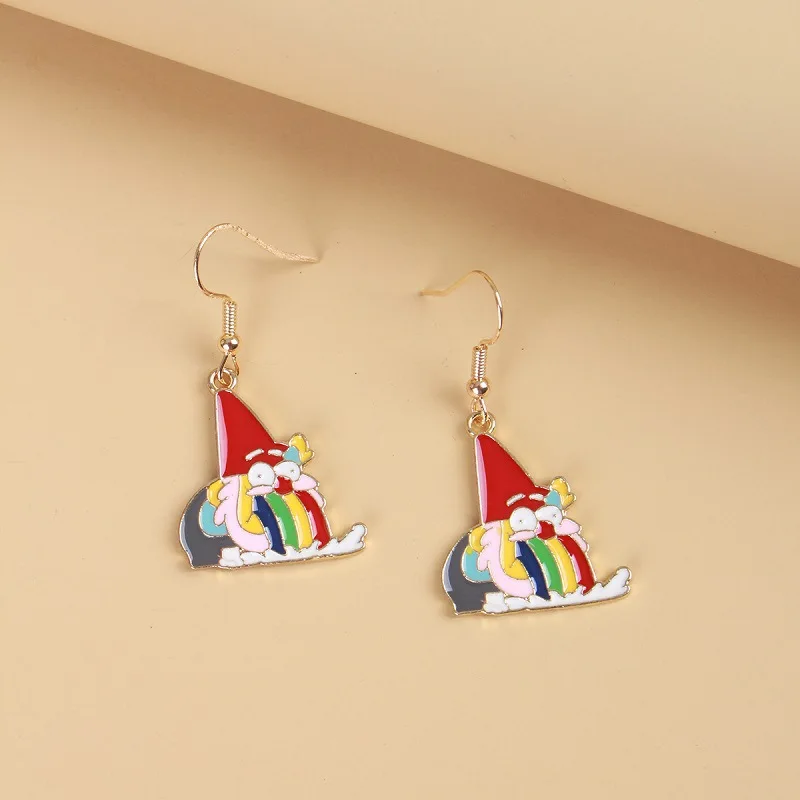 Pendientes de arcoíris con dibujos animados