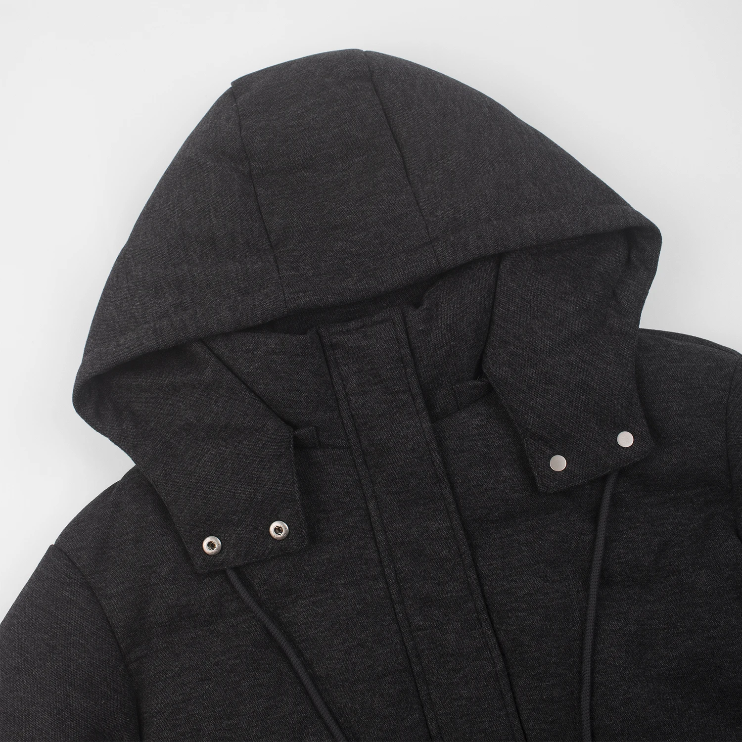 เสื้อแจ็คเก็ตขนห่านผสมขนสัตว์สำหรับฤดูหนาวปี 2025 แบบมีกระเป๋าคู่ ฮู้ดถอดได้ ความยาวปานกลาง อุ่นสบาย พร้อมเข็มขัดสำหรับผู้หญิง