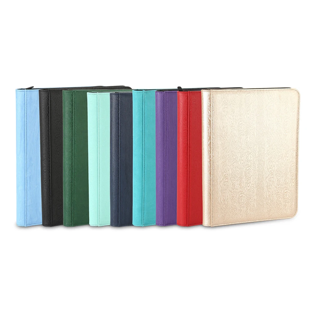 

@Премиум из искусственной кожи на молнии для хранения, альбом с 3 кольцами, пакет для коллекционных карточек, подходит для 9 карманов, страниц, переплет «сделай сам»