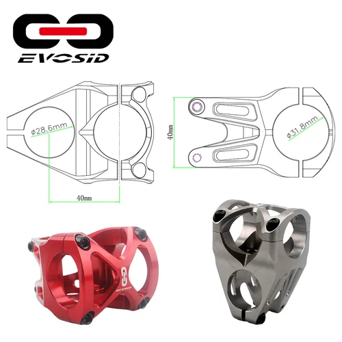 Imagen 2 del producto EVOSID MTB Power Stem bicicleta de carretera puente de bicicleta de montaña potencia corta 40mm varilla manillar mesa ajustable vástago Riser 31,8 ciclismo