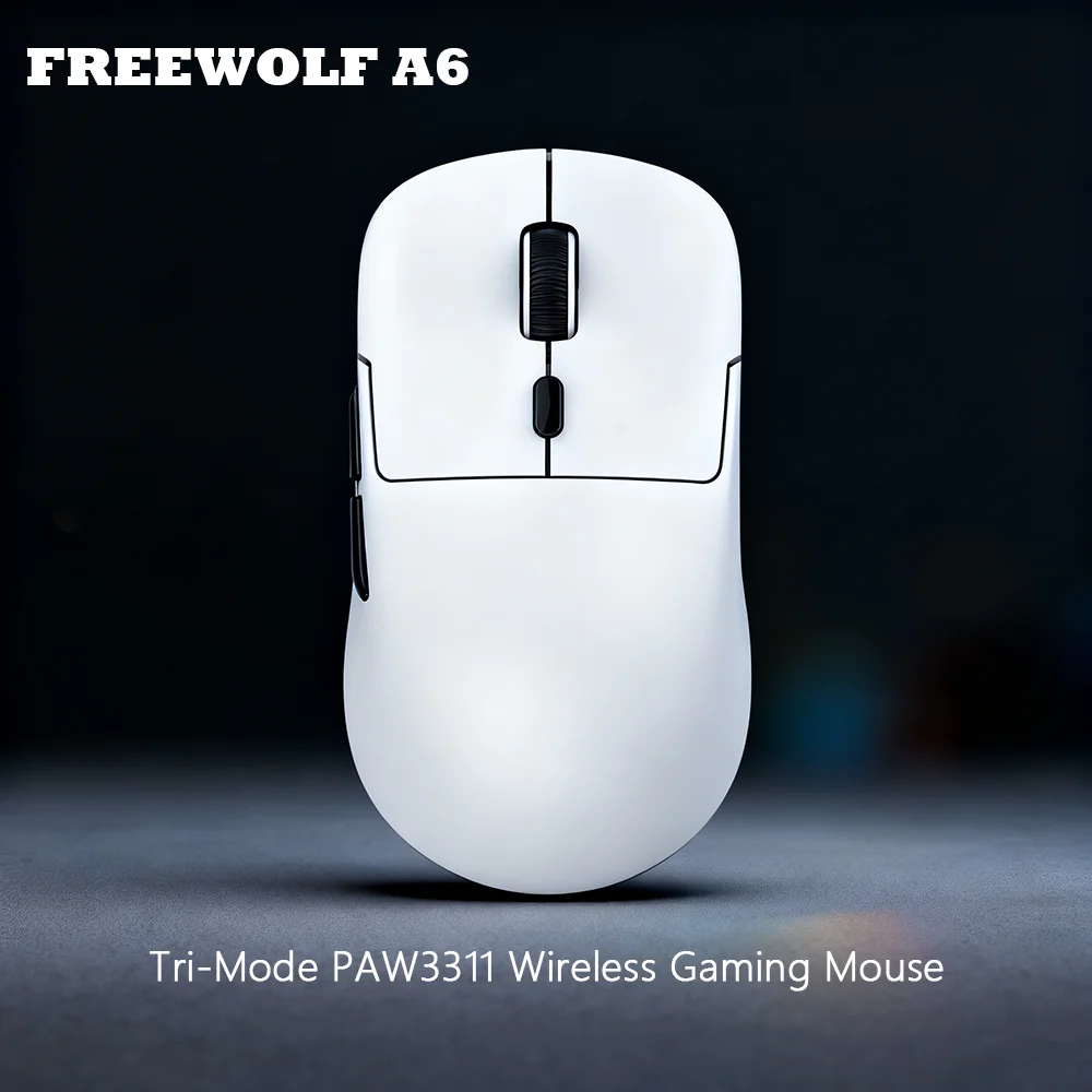 

Wireless Gaming Mouse PAW3311 24000DPI RGB Tri-Mode Wired Bluetooth Freewolf A6 59g Lightweight Ergonomic for PC Laptop FPS