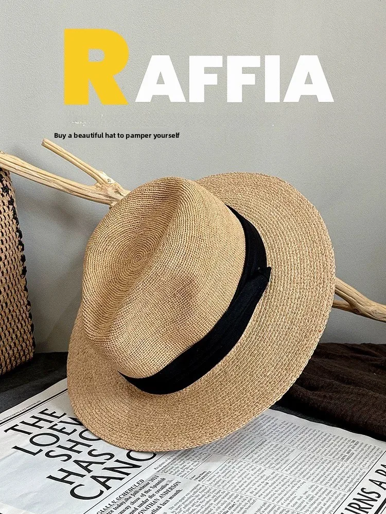 chapeau-de-paille-a-large-bord-pour-femme-protection-solaire-estivale-plage-en-plein-air-tisse-a-la-main-en-paille-de-laffey-respirant-reglable-a-calotte-plate