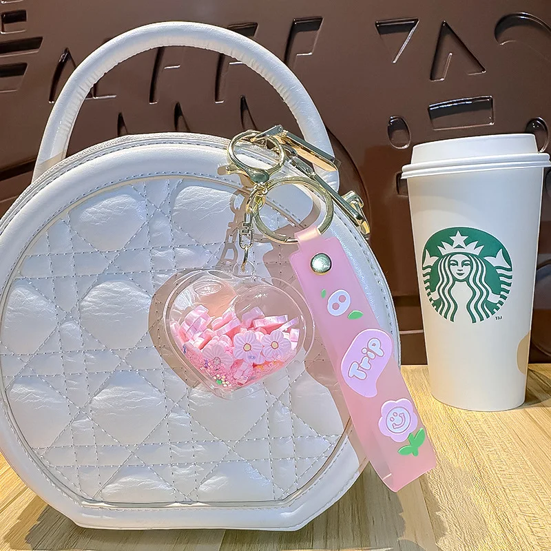 قلادة الرمل الوردي زهرة النفط العائمة سيارة المفاتيح فتاة على ظهره الديكور عطلة صغيرة #4