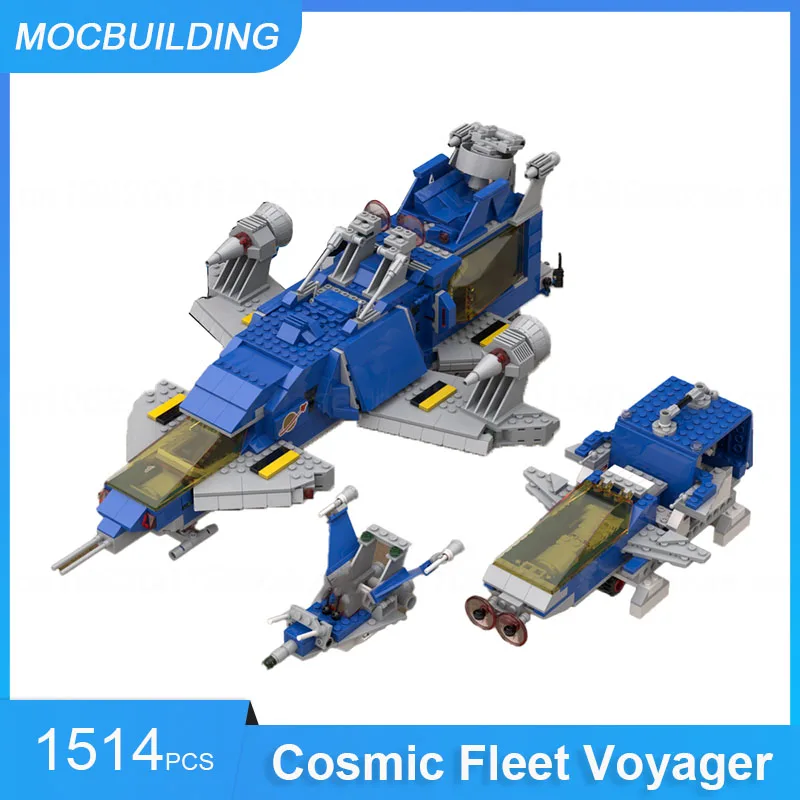 

MOC Building Blocks Cosmic Fleet Voyager, Lambda I & II, Galaxy Swing-Wing Sprinter & Alien Moon Stalker Model Bricks Toys Gifts