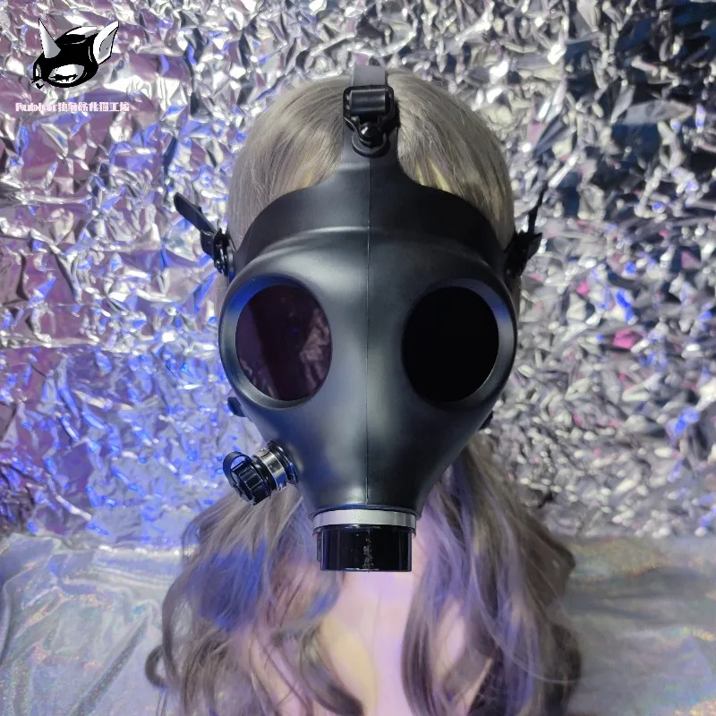 Latex Clothes Straps, New Full Mask, Full Mask, Silver-plated Cos Props.