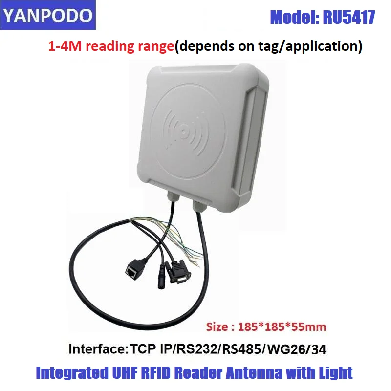 7dbi Circulaire UHF RFID Geïntegreerde Lezer 1-4 Meter USB/RS232/TCP/Weigand RFID Module Lezer Antenne voor Toegangscontrole Parkeren